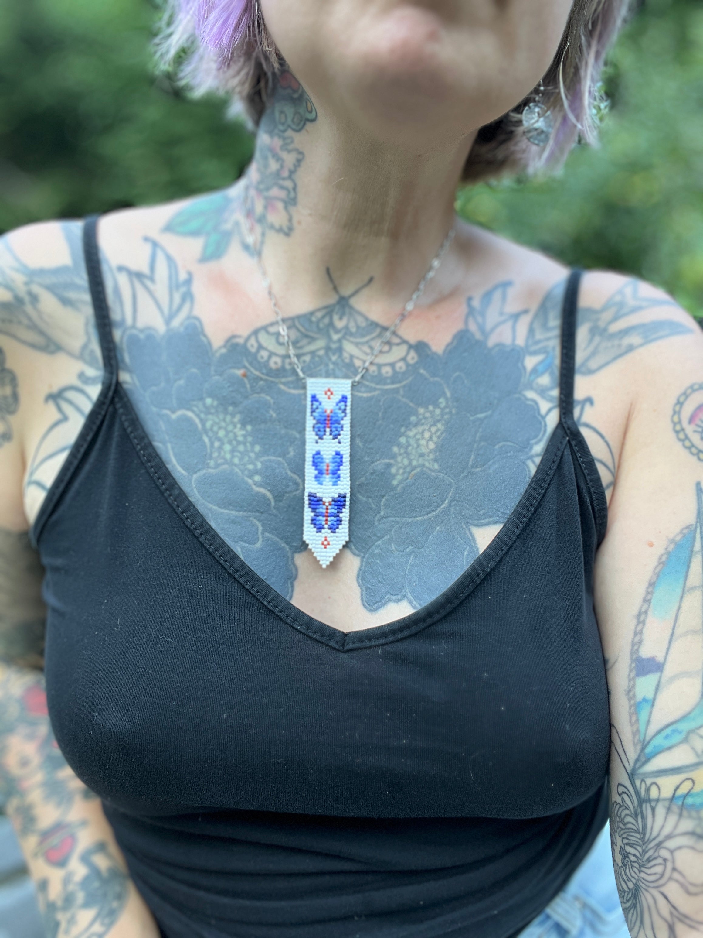 winged indigo pendant